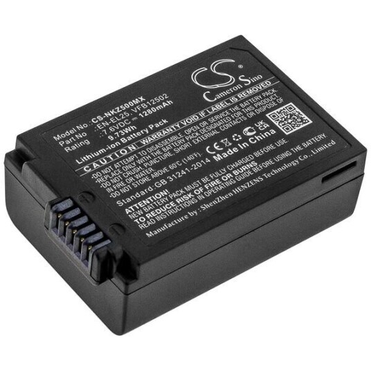 Nikon Batteri (1280 mAh 7.6 V, Sort) passende til Nikon Z30 Nikon Batteri (1280 mAh 7.6 V, Sort) passende til Nikon Z30