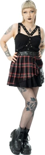 Poizen Industries Goth Kort skjørt Phantom Highlander Skjorte XS til XXL Damer svart Poizen Industries Goth Kort skjørt Phantom Highlander Skjorte XS til XXL Damer svart