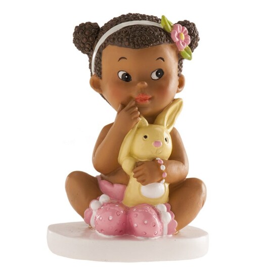Kaketopp Baby Jente Med Kanin 10cm 