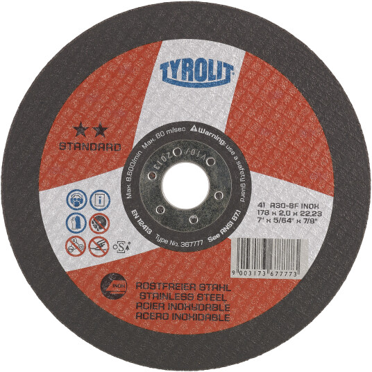 Kappeskive Standard 41X ø230Ã2,5 A30-BFinox