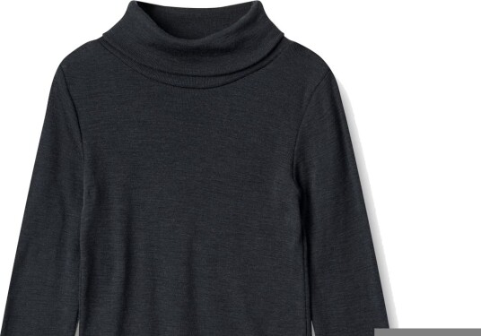 Wheat wool T shirt roll neck Aksel – navy 98