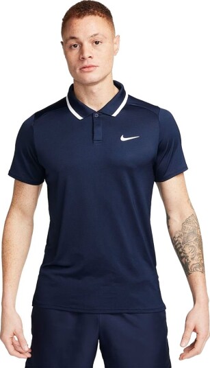 Nike M Court Dri Fit Advantage Polo Padel og tennispique herre Blå/Vit M Nike M Court Dri Fit Advantage Polo Padel og tennispique herre Blå/Vit M