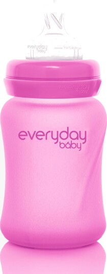 Everyday Baby Varmeindikerende Tåteflaske Glass 150 ml Cerise