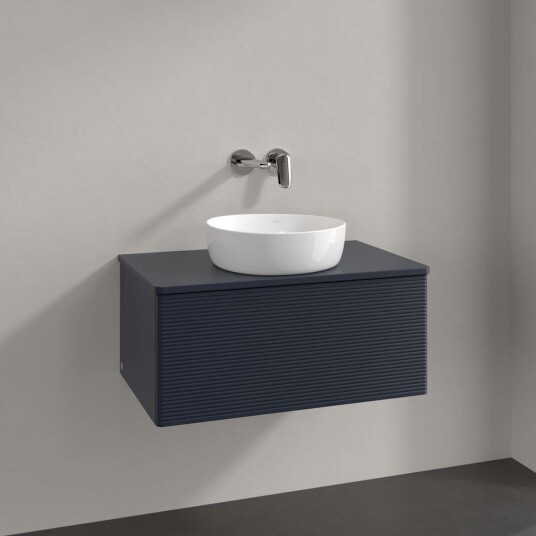 Villeroy & Boch  Antao Servantskap med 1 skuff 80x50x36 cm m/lys Blå Matt