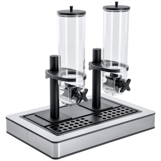 VEGA Müslidispenser Fundale  dobbel GN 1/1 rustfritt stål; Størrelse GN 1/1 63x42.5x64.7 cm (LxBxH); Stålgrå/Hvit/Transparent/Svart; Rektangulær