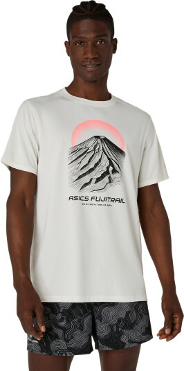 Asics Men"s Fujitrail Logo Short Sleeve Top Cream, XS