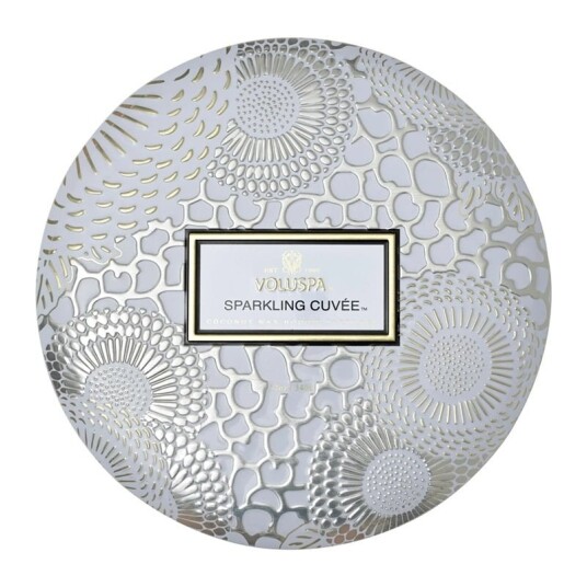 Voluspa 3-Wick Candle Decorative Tin Sparkling Cuvée 340g