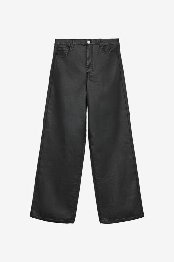 Vero Moda Curve Jeans vmcKayla HR Wide Coated Svart