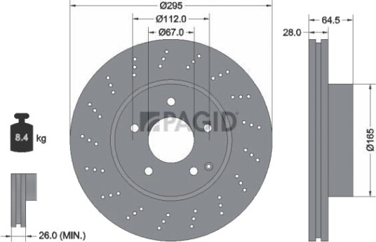 PAGID 54650NHC Bremseskive