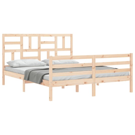 vidaXL Sengeramme med hodegavl 5FT King Size heltre 8720845400712