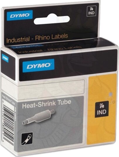 DYMO Rhino krympeflex, 9mm, 1.5m, sort p gul DYMO Rhino krympeflex, 9mm, 1.5m, sort p gul