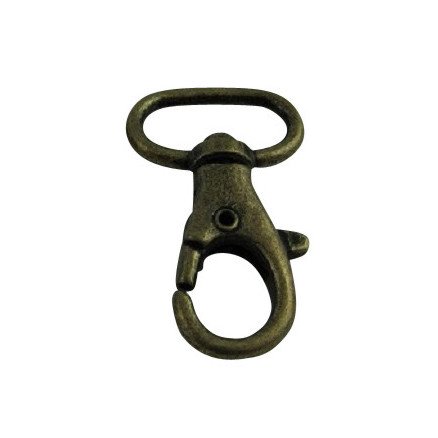 Læderiet Karabinhake Gl messing 40x15mm 1 stk