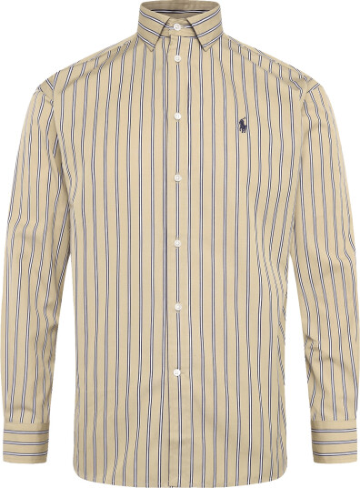 Polo Ralph Lauren Relaxed Fit Striped Cotton Shirt Beige S
