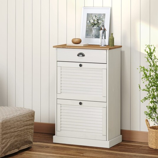 vidaXL Skoskap VIGO 60x35x96 cm hvit heltre furu vidaXL Skoskap VIGO 60x35x96 cm hvit heltre furu