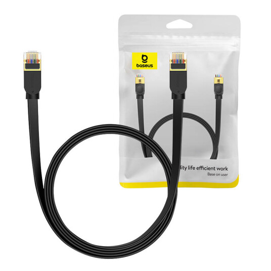Cat 7 UTP Ethernet RJ45 Cable Flat 2 m black