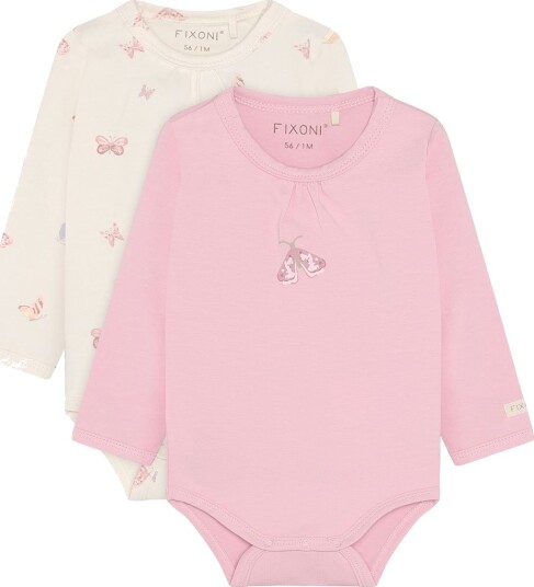 Blå Body I/e   2 pack   Bleket Mauve   Blå   50   Langermet Body Hvit Rosa