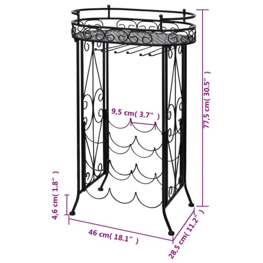 vidaXL Vinstativ med glassholder for 9 flasker metall vidaXL Vinstativ med glassholder for 9 flasker metall