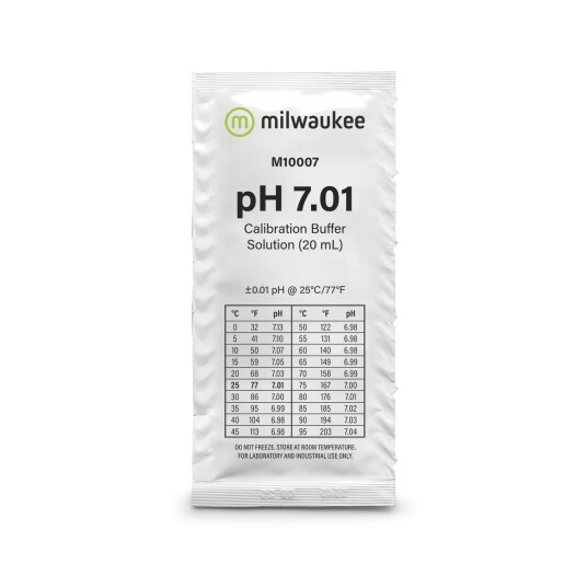 Milwaukee pH 7.01 Calibration Solution 20 ml. Kalibreringsvæske til pH metere