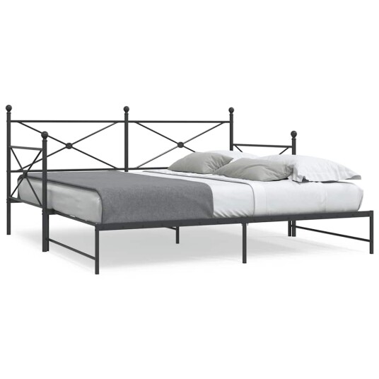  Dagseng med trille uten madrass svart 100x200 cm stål 4104677