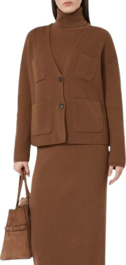 Max Mara Studio Dame Strikkevarer Brun L,