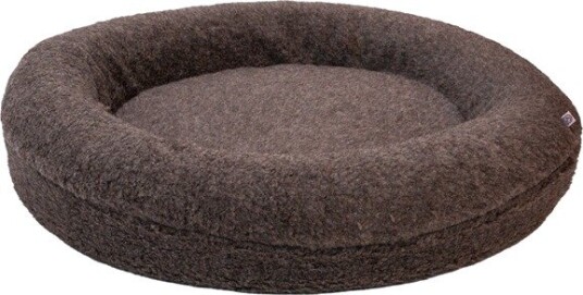 Canelana Rund Hundeseng i 100% Ull - Small, Grå-Brun
