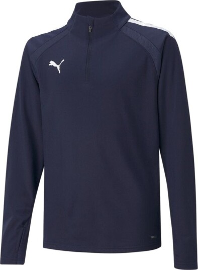 PUMA Treningsskjorte 1/4 glidelås Barn Peacoat/PUMA White størrelse 164 cm