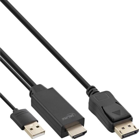 Inline 17161P 1 M Hdmi + Usb Displayport Hankjønn Hankjønn Rett