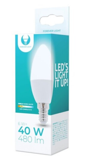 LED-lampe E14, C37, 6W, 230V, 3000K, varmhvit LED-lampe E14, C37, 6W, 230V, 3000K, varmhvit