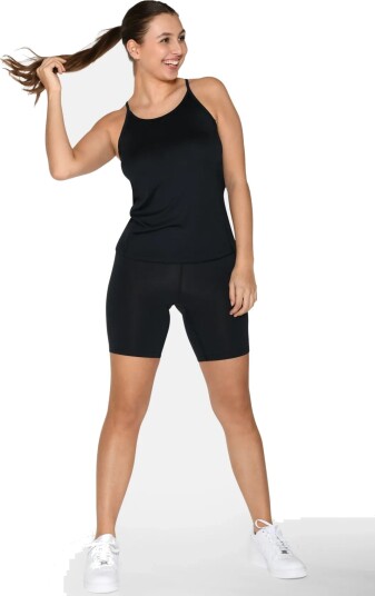 ZEBDIA Women Sports Strap Top 2 Pack Black M