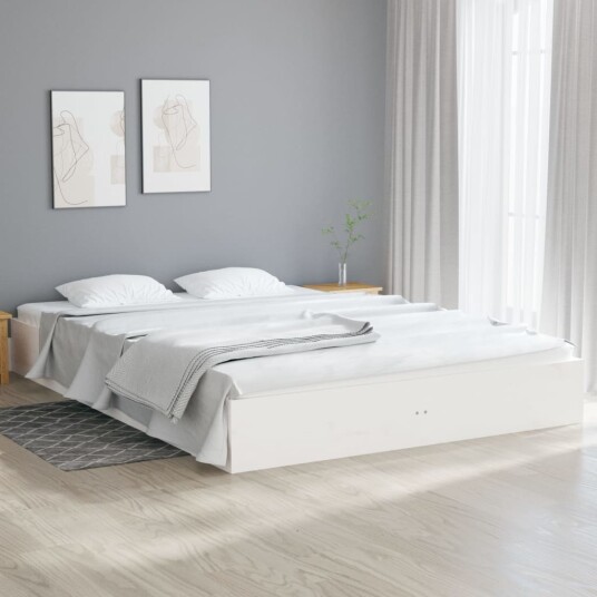vidaXL Sengeramme hvit heltre 180x200 cm 6FT Super King