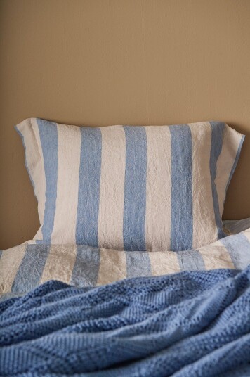 Ellos Home Putevar Candice Block Stripe i vasket lin Flerfarget