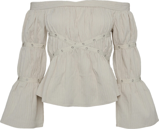 Laagam Addison Ecru Ruched Blouse   Cream   L/40