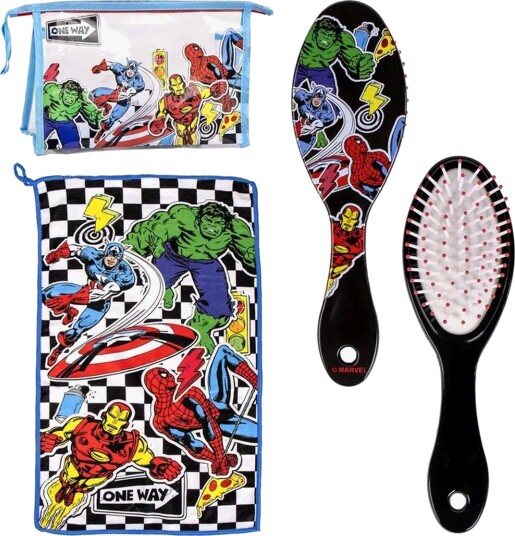 Marvel Avengers Toalettmappe med Håndkle &  Hårbørste