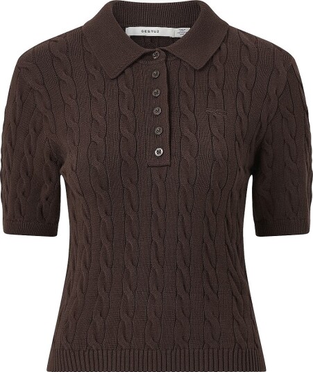 Gestuz Genser GZthilla polo pullover Brun Gestuz Genser GZthilla polo pullover Brun