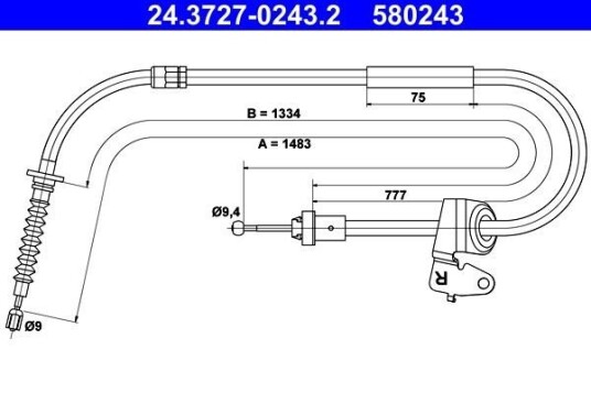 Ate Tautrekk parkeringsbrems ATE 24.3727 0243.2