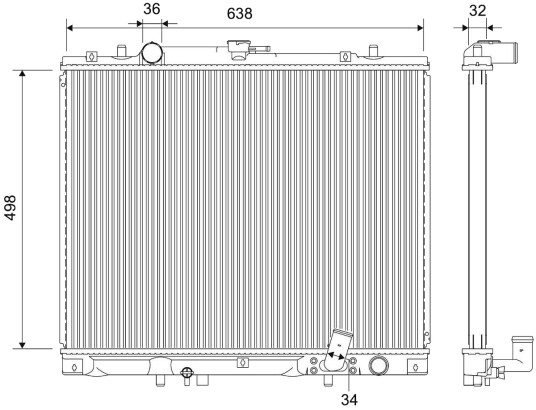 VALEO 701908 Radiator, motorkjøling