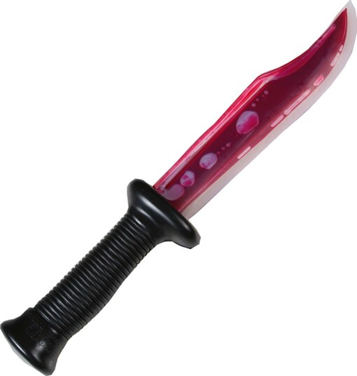 Lisensiert Skrik Kniv med Flytende Blod (33 cm)