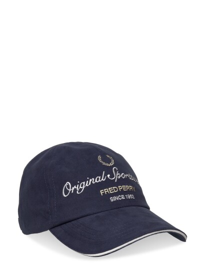Fred Perry Branded Microfibre Piped Cap Navy ONE SIZE Fred Perry Branded Microfibre Piped Cap Navy ONE SIZE