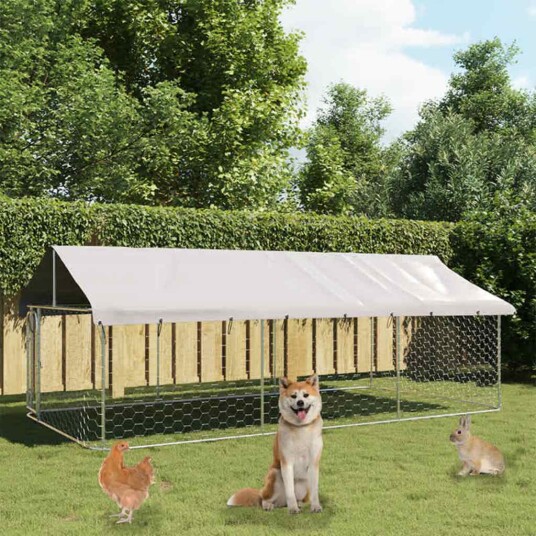Vidaxl Utendørs Hundegård Med Tak 400X200X150 cm Vidaxl Utendørs Hundegård Med Tak 400X200X150 cm
