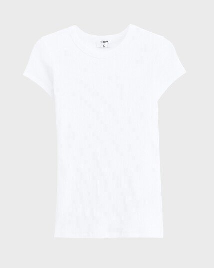 Filippa K Fine Rib Tee - White - M