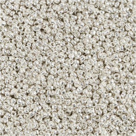 Diverse Rocaillesperler Dia 1.7 Mm Str 15 0 Hullstr 0.5 0.8 Mm Sølv Metall 25 G 1 Pk 