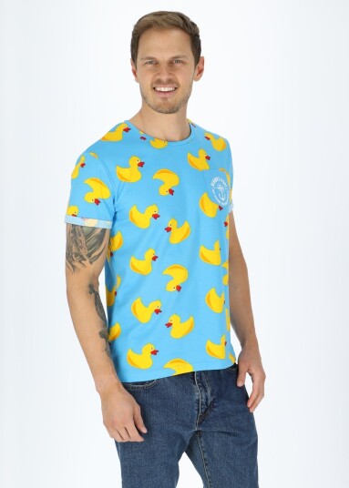 Blount & Pool Tropical Pocket Tee Blue Yellow Duck Xs Strandklær