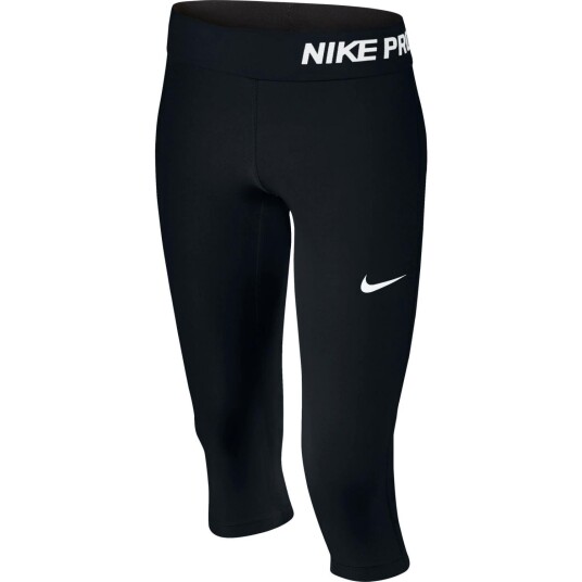 Nike Pro Cool Three Quarter Length Tights Girls Black/White BLA Black 8 9 År