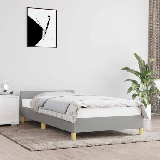  Sengeramme uten madrass lysegrå 90x190 cm Single stoff