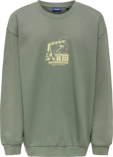 ONLY & SONS Osjsumon Ovz Ls O Neck Ub Swt AGAVE GREEN 110 116