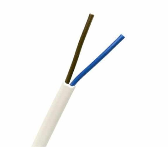 Lampettledning PL 300V 2X0,75 Hvit Metervare 1-100m Lampettledning PL 300V 2X0,75 Hvit Metervare 1-100m