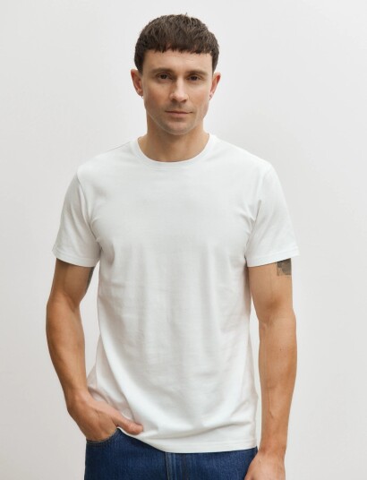 Enkel Studio O Neck Tee 2 Pack Esoscar   White   XXXL