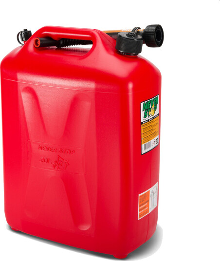 Never Stop Bensinkanne   Rød   Plast   20 Liter  Auto stop helletut