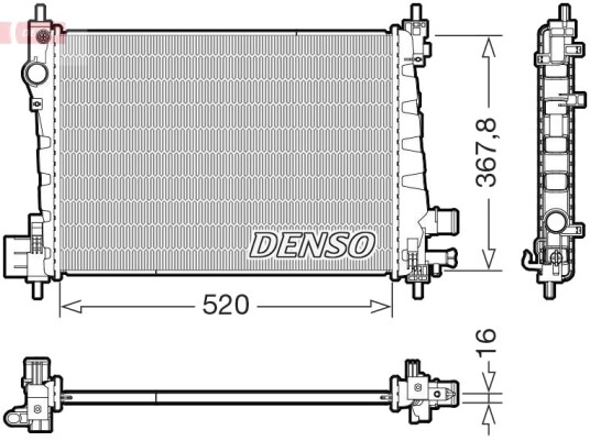 Radiator, motorkjøling DENSO DRM20127 Radiator, motorkjøling DENSO DRM20127