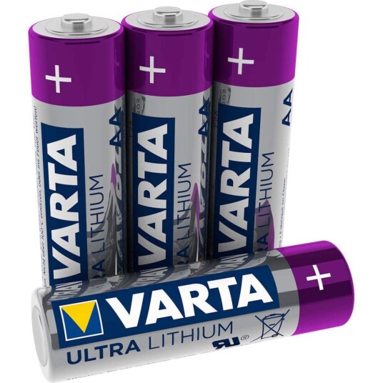Litiumbatteri AA | 1.5 V DC | 2900 mAh | 4-Blisterkort | Grå / Sølv Litiumbatteri AA | 1.5 V DC | 2900 mAh | 4-Blisterkort | Grå / Sølv